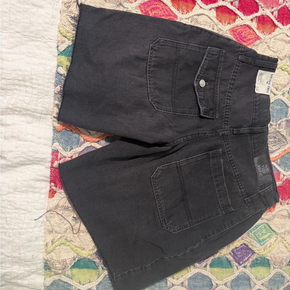 We The Free Black Boomerang 🪃 High-rise Long Shorts Black NWOT - Picture 7 of 9